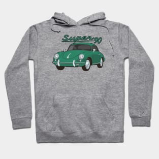 356 B Super 90 gt coupe Car classic vintage retro green dark Hoodie